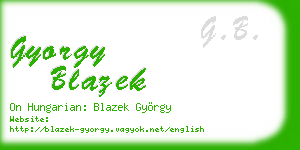 gyorgy blazek business card